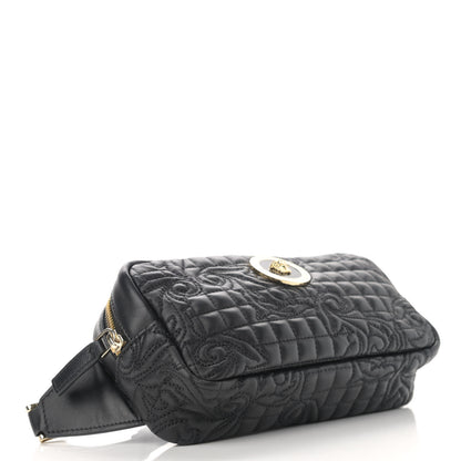 Versace Nappa Barocco Quilted Vanitas Medea Belt Bag Black 4 of 9