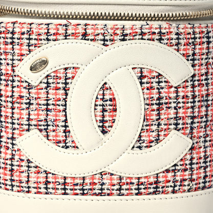 Chanel Tweed Lambskin Timeless Vanity Cosmetic Case White 8 of 12