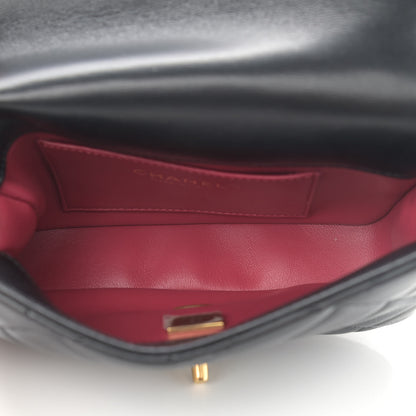 Chanel Lambskin Enamel Quilted Mini Pending CC Square Flap Black 5 of 11
