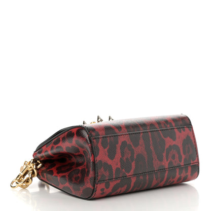 Dolce & Gabbana Dauphine Crystal Leopard Print Mini Miss Sicily Satchel Red 4 of 11