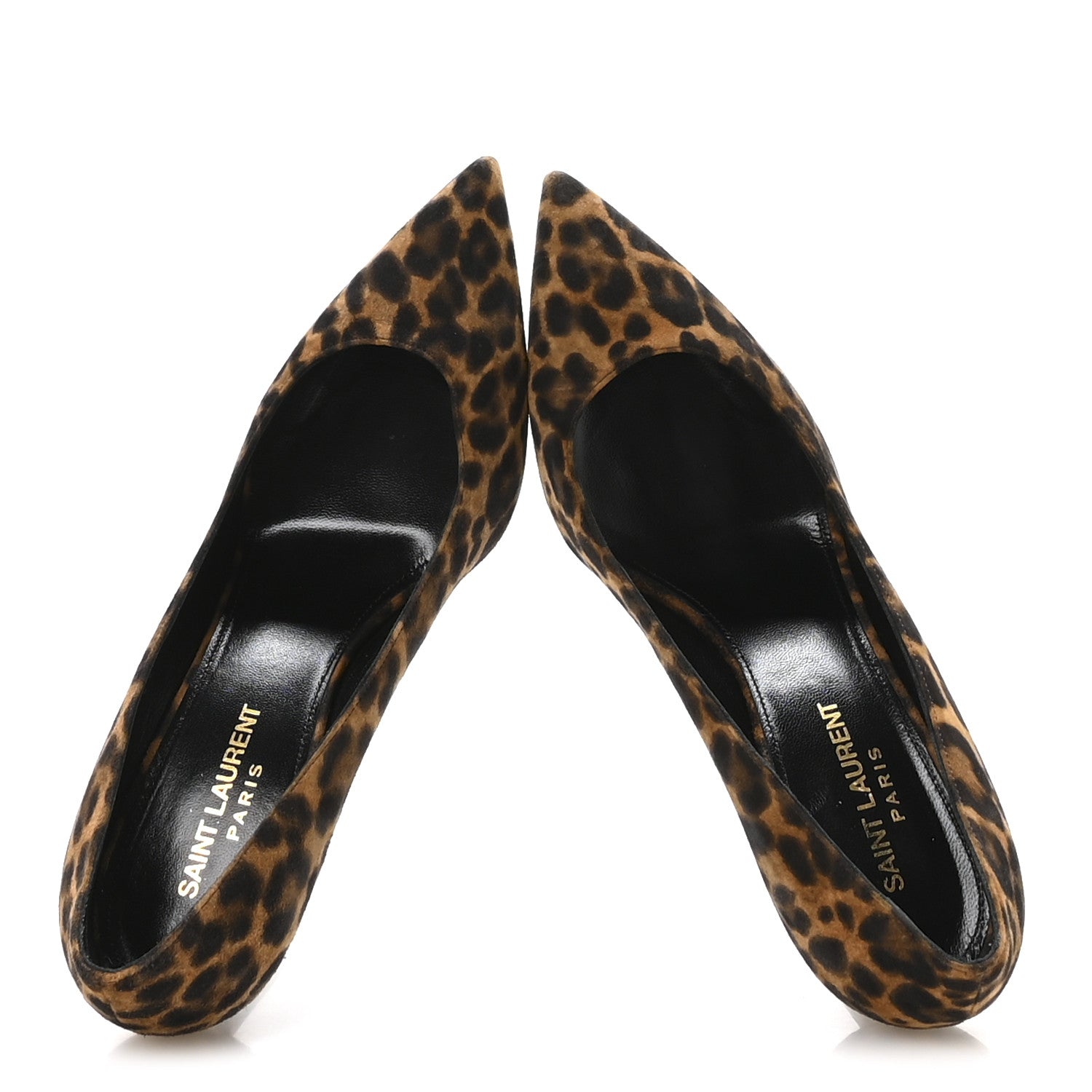 Saint Laurent Suede Leopard Printed Anja Pumps 37 Natural Coffee 2 of 9