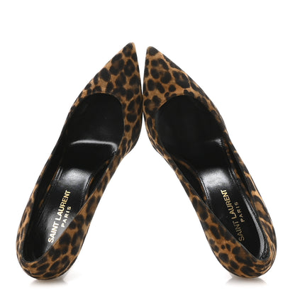Saint Laurent Suede Leopard Printed Anja Pumps 37 Natural Coffee 2 of 9