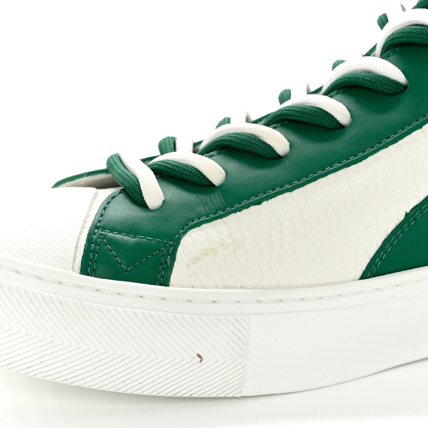 Louis Vuitton Grained Calfskin Mens Tattoo Sneaker Boots 8 White Green 8 of 8