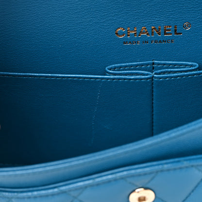 Chanel Caviar Quilted Medium Double Flap Dark Turquoise 6 of 14