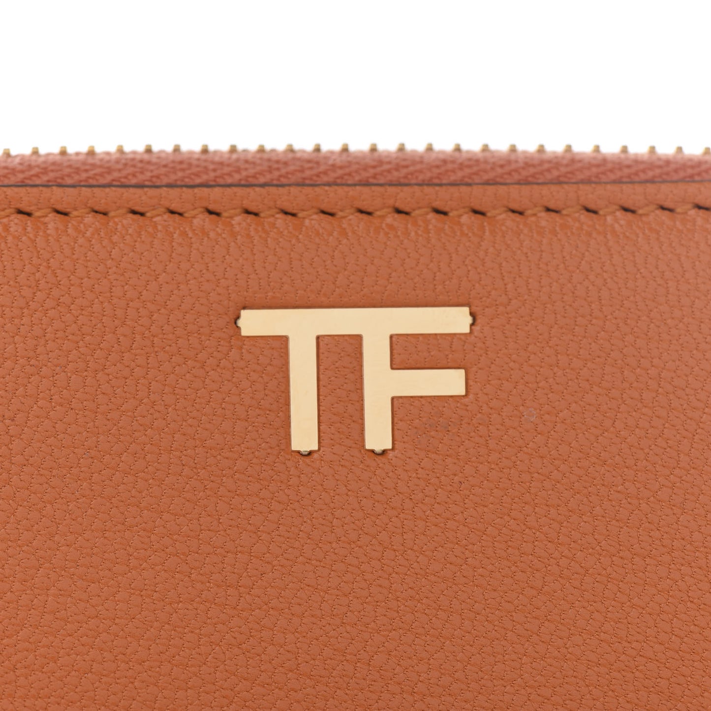 Calfskin Zip Coin Purse Orange