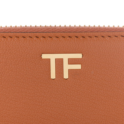Tom Ford Calfskin Zip Coin Purse Orange 9 of 9
