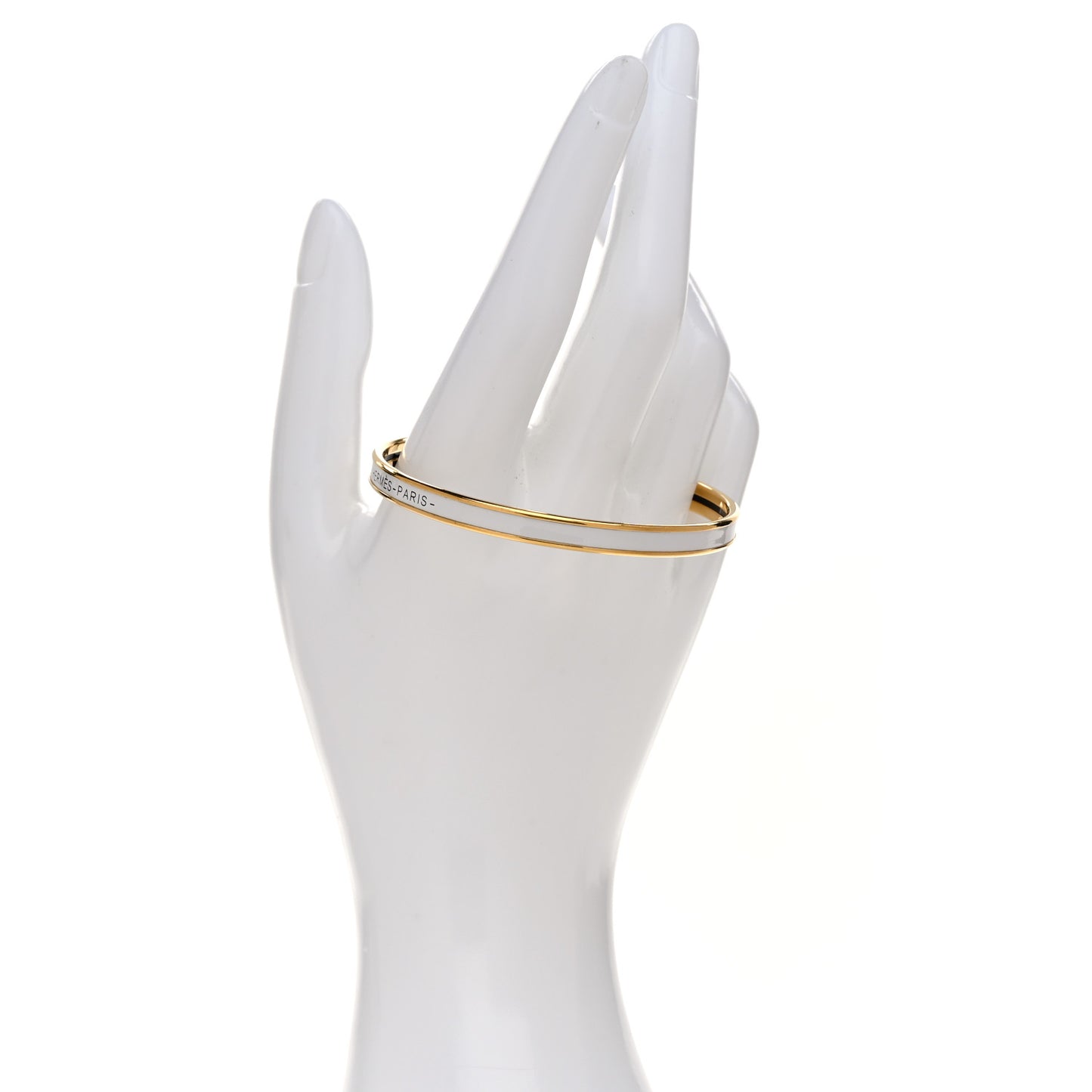 Enamel Printed Extra Narrow Uni Bracelet 62 White