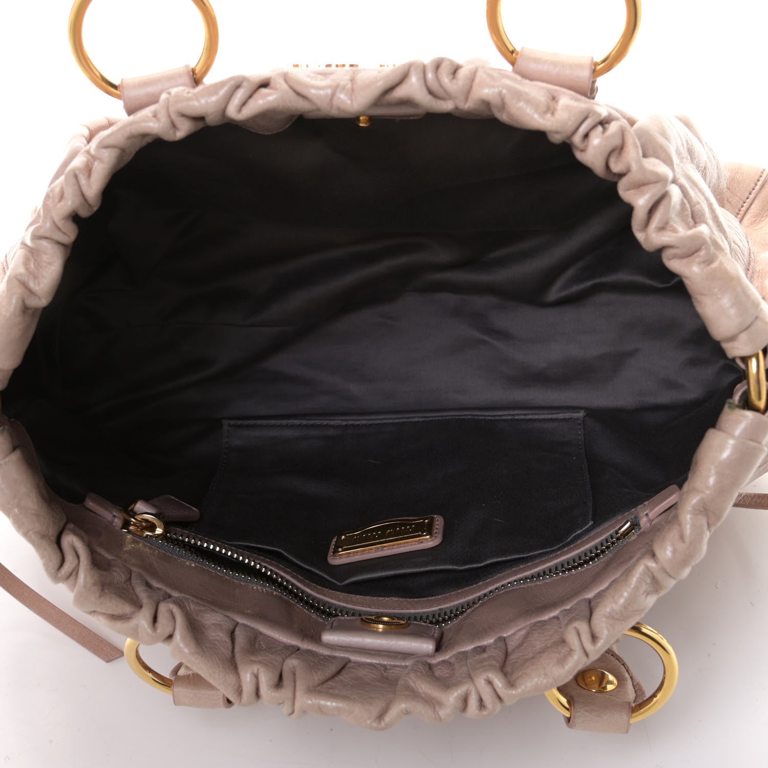Miu Miu Vitello Shine Top Handle Satchel Mughetto 5 of 16
