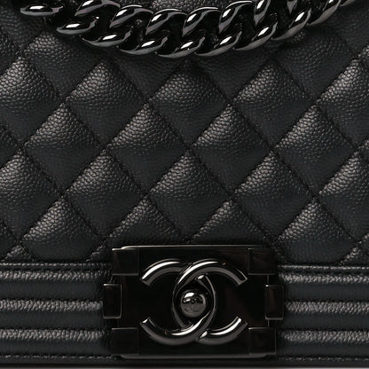 Chanel Caviar Quilted Medium Boy Flap So Black 8 of 12