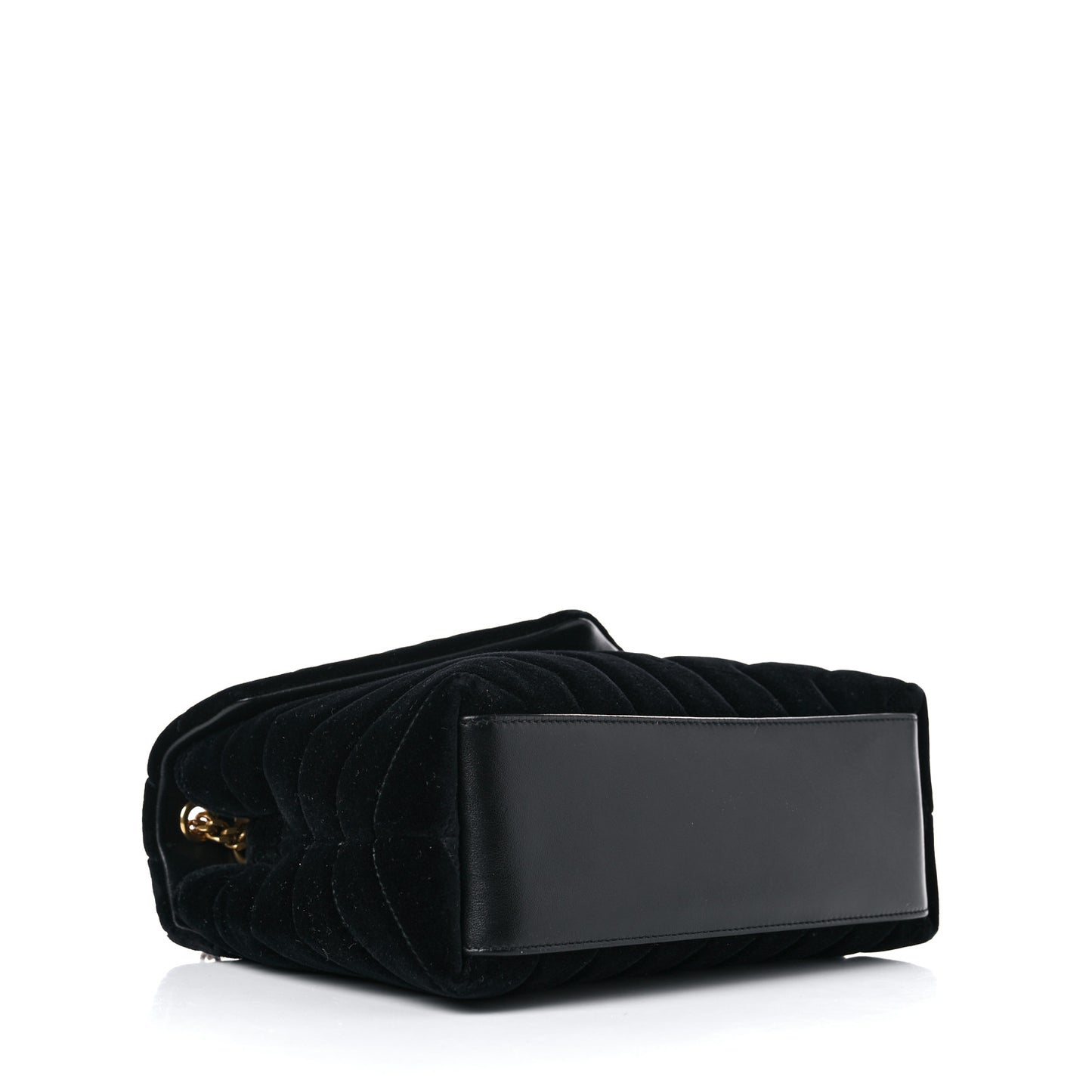 Velvet Y Quilted Monogram Small Loulou Chain Satchel Black