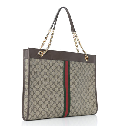 Gucci GG Supreme Monogram Large Rajah Chain Tote Beige New Acero 4 of 11