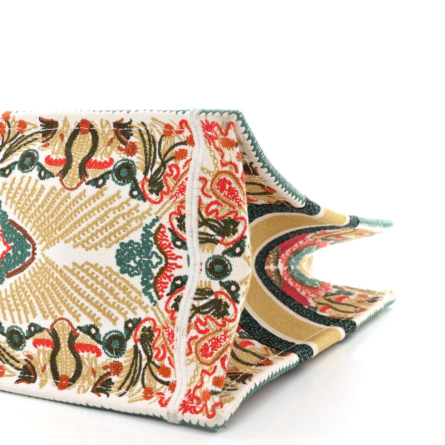 Canvas Embroidered Heart Lights Medium Book Tote Multicolor