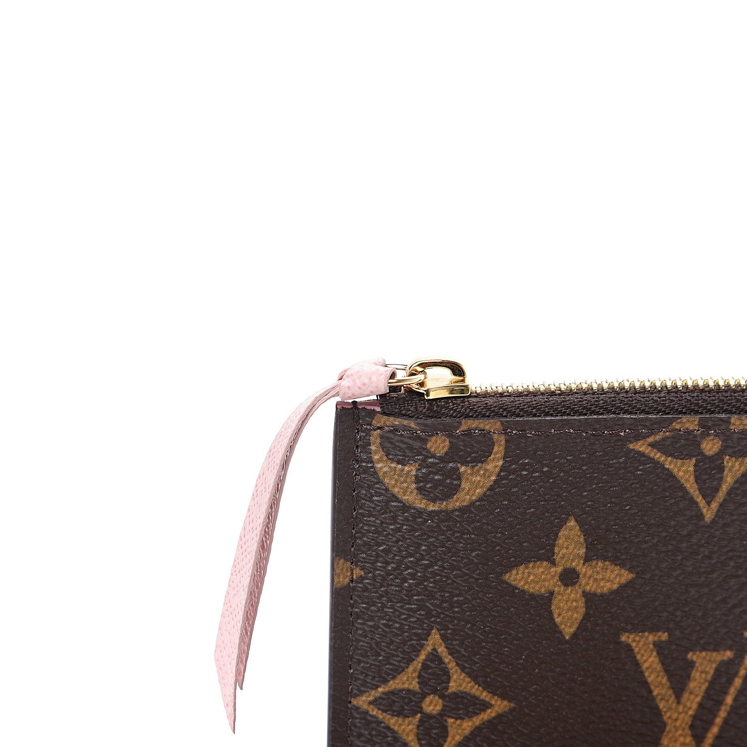 Louis Vuitton Monogram Felicie Chain Wallet Zippered Insert Rose Ballerine 6 of 6