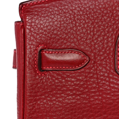 Hermes Taurillon Clemence Birkin 30 Rouge Vif 12 of 39