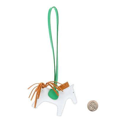 Hermes Milo Lambskin Grigri Rodeo Horse Bag Charm PM Bleu Brume Sesame Menthe 2 of 5