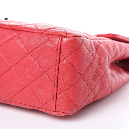 Chanel Washed Caviar Quilted Maxi Single Flap Fuchsia 10 of 13