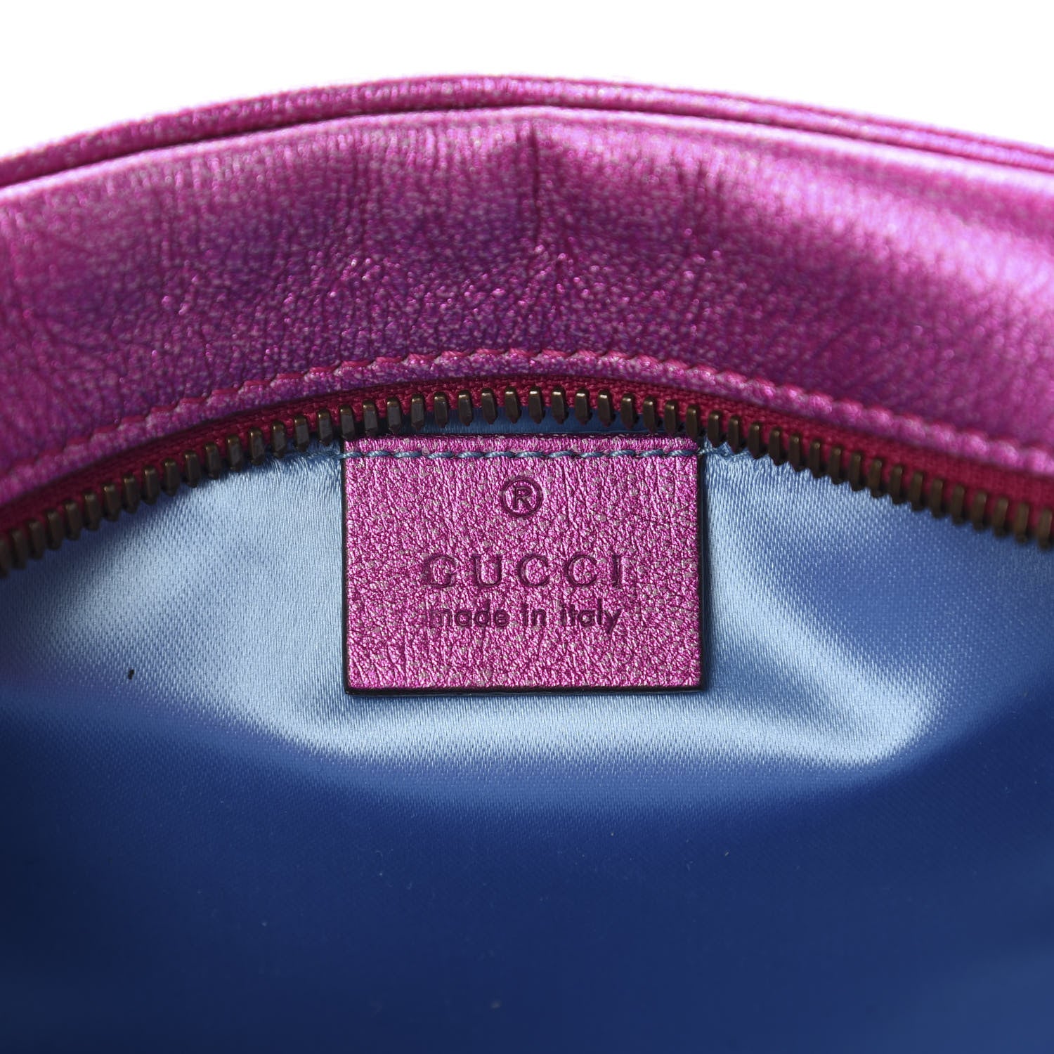 Gucci Laminated Nappa Matelasse Small GG Marmont Chain Shoulder Bag Fuxia Rosso Rosa 8 of 10