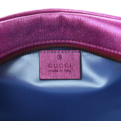 Gucci Laminated Nappa Matelasse Small GG Marmont Chain Shoulder Bag Fuxia Rosso Rosa 8 of 10