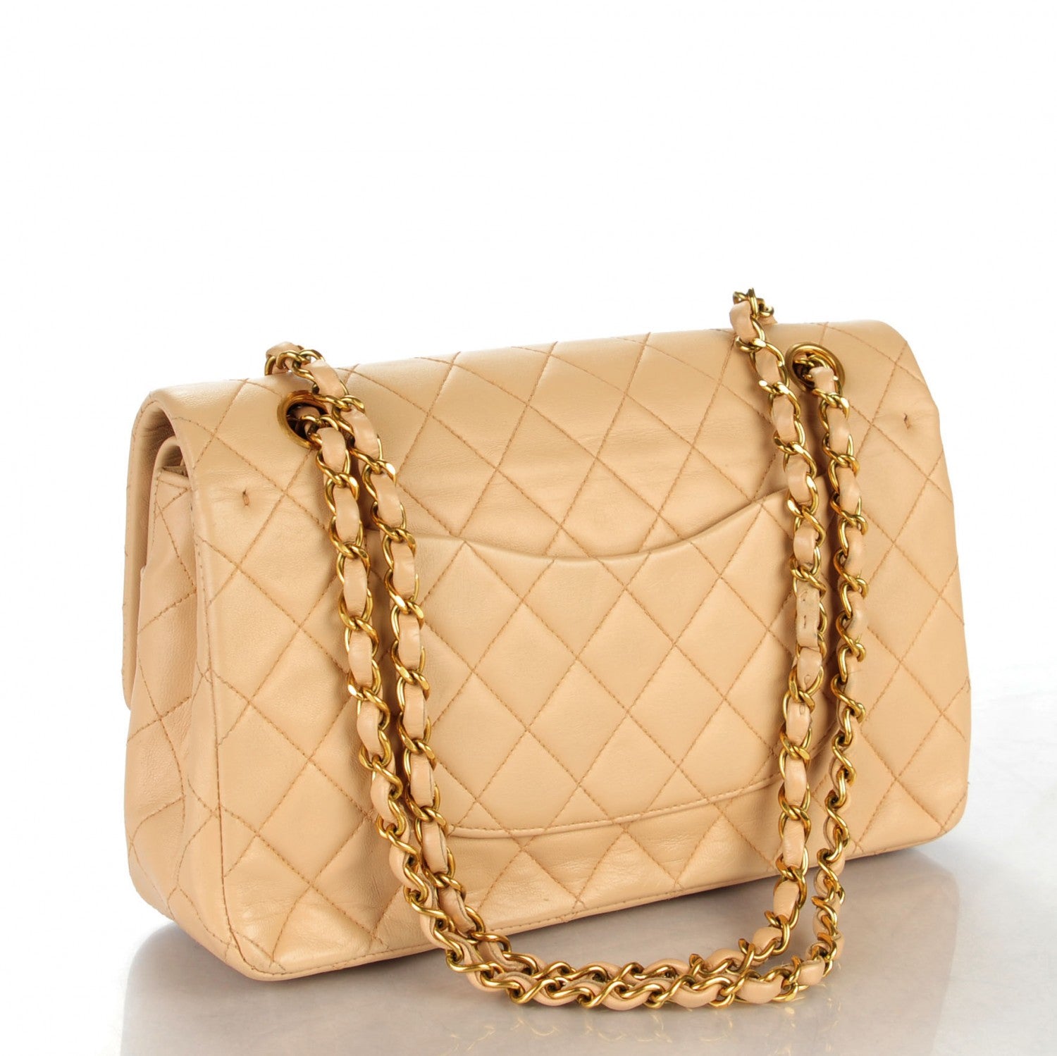 Chanel Lambskin Quilted Medium Double Flap Beige 3 of 8