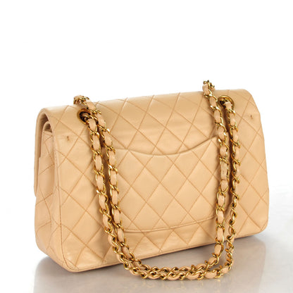 Chanel Lambskin Quilted Medium Double Flap Beige 3 of 8