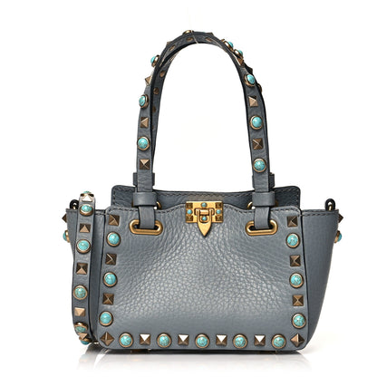 Valentino Garavani Grained Calfskin Micro Rockstud Rolling Tote Giada 1 of 9
