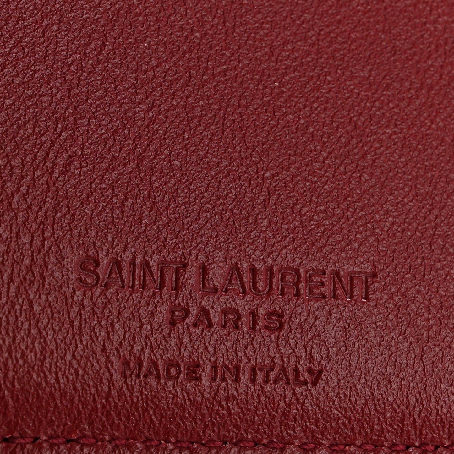Patent Calfskin Credit Card Wallet Bordeaux
