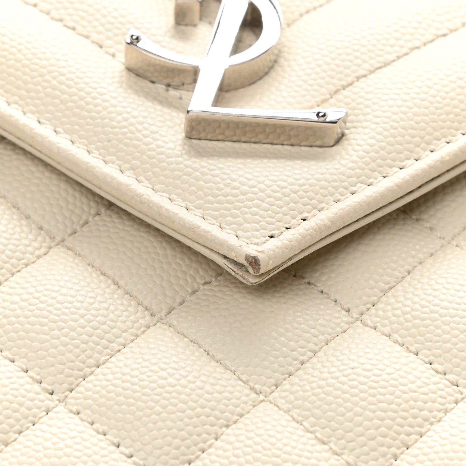 Saint Laurent Grain De Poudre Large Tri-Quilt Monogram Satchel Porcellana 12 of 13
