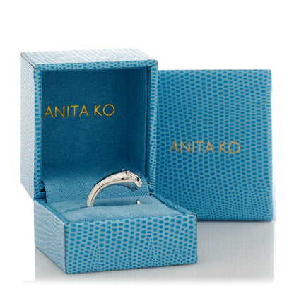 Anita Ko 18K White Gold Diamond Tsavorite Panther Ring 54 7 7 of 7