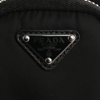 Prada Spazzolato Rois Re-Nylon Metal Triangle Logo Monolith Pouch Pocket 55mm Boots 37 Black 10 of 16