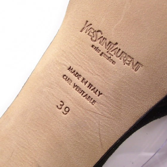 Saint Laurent Vinyl Peep Toe Heels 39 5 of 7