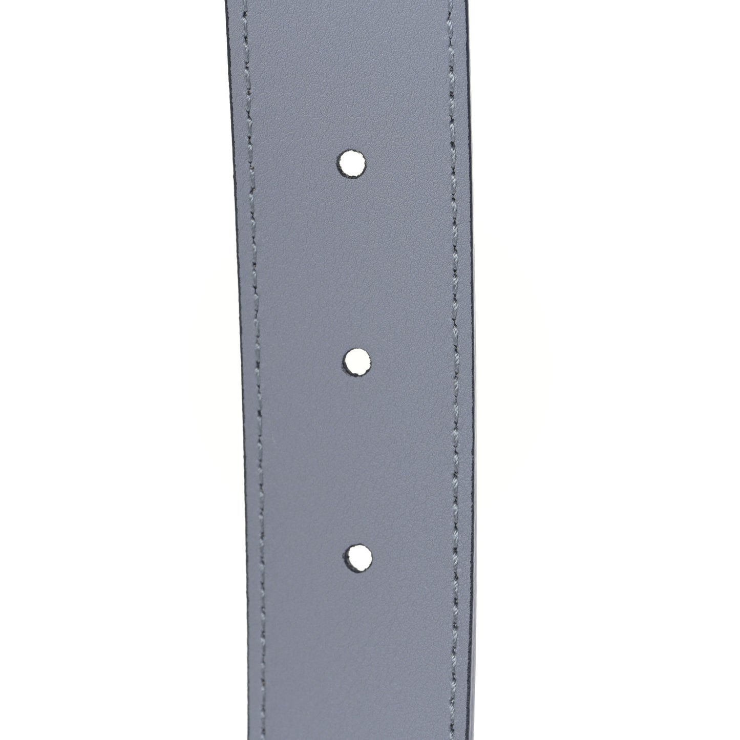Azalea Calfskin Enamel Monochrome Double G 30mm Belt 80 32 Deep Grey