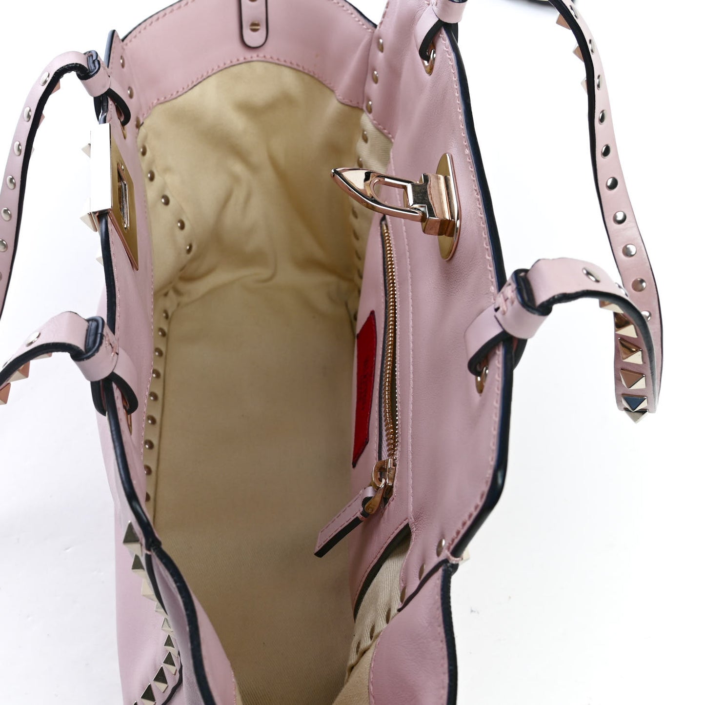 Vitello Small Rockstud Tote Water Rose