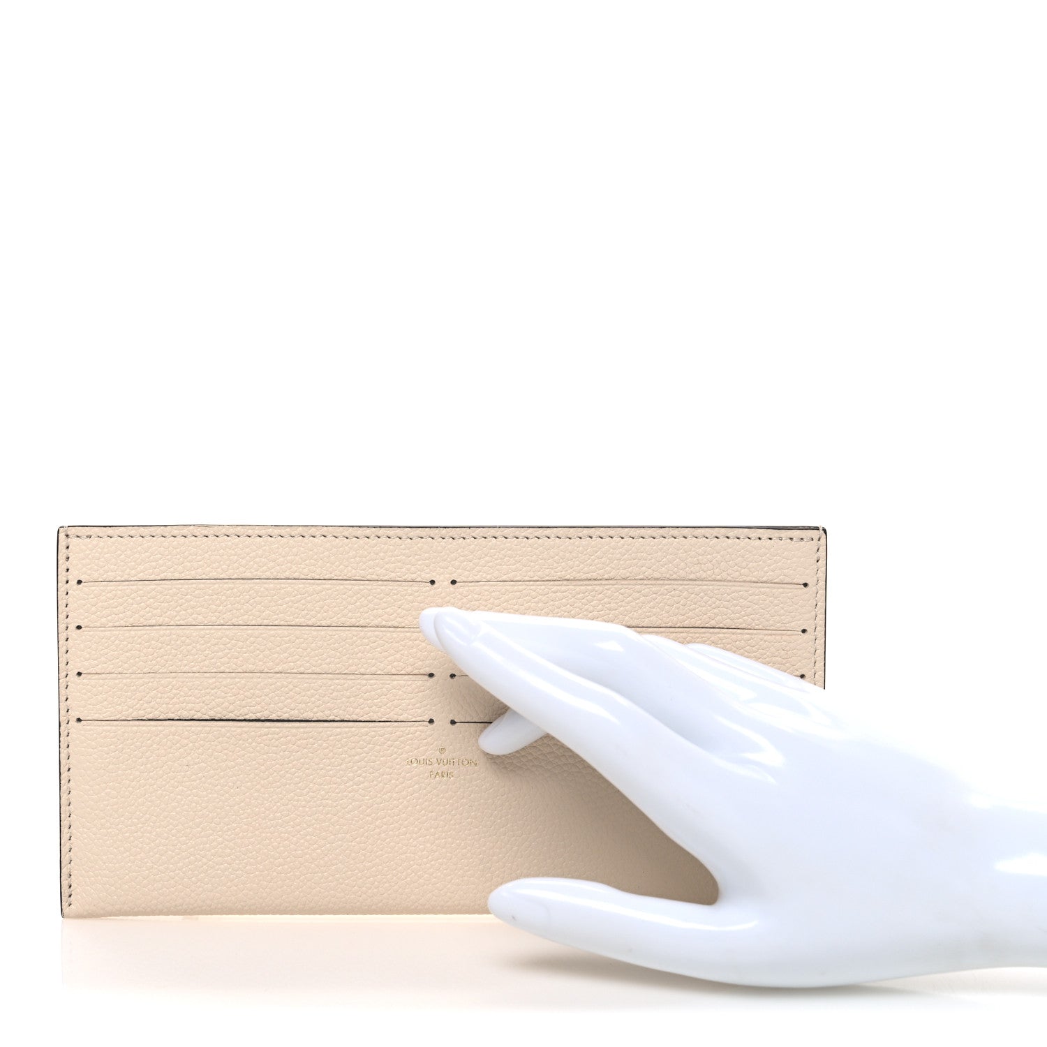 Louis Vuitton Calfskin Felicie Chain Wallet Card Holder Insert Cream 2 of 6