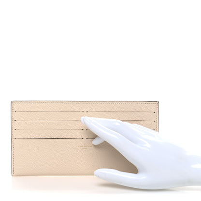 Louis Vuitton Calfskin Felicie Chain Wallet Card Holder Insert Cream 2 of 6