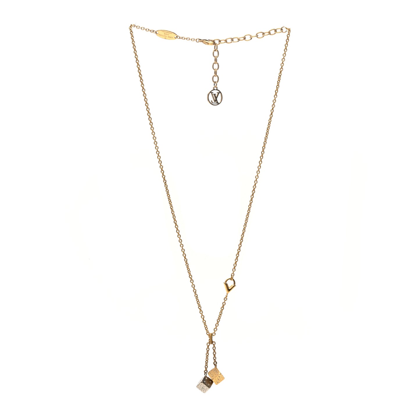 Luckygram Crystal Game On Dice Pendant Necklace Gold Silver