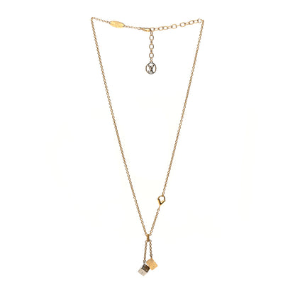 Louis Vuitton Luckygram Crystal Game On Dice Pendant Necklace Gold Silver 3 of 6