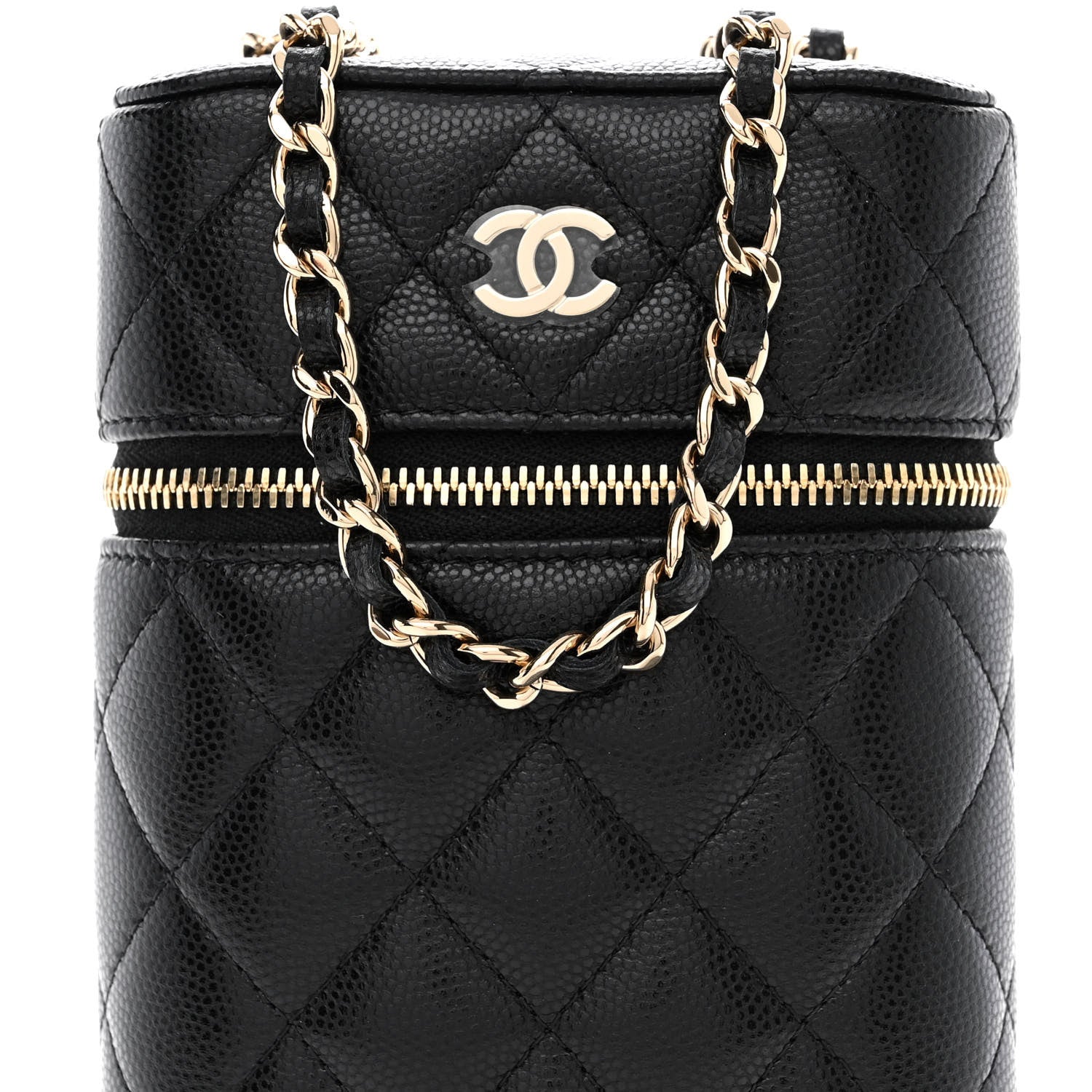 Chanel Caviar Quilted Phone Holder With Chain Black 8 of 10