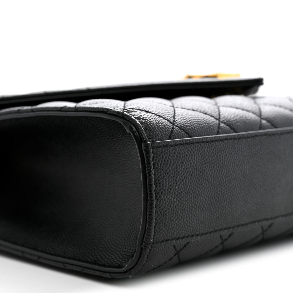 Grain De Poudre Textured Mixed Matelasse Triquilt Medium Monogram Satchel Black