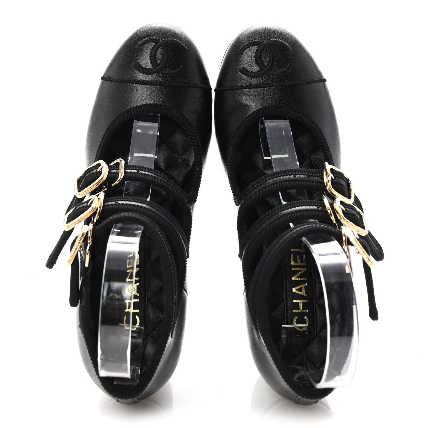 Chanel Lambskin Mary Jane Pumps 37 Black 2 of 10