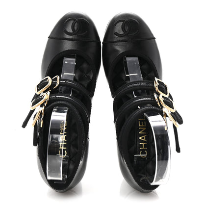 Chanel Lambskin Mary Jane Pumps 37 Black 2 of 10