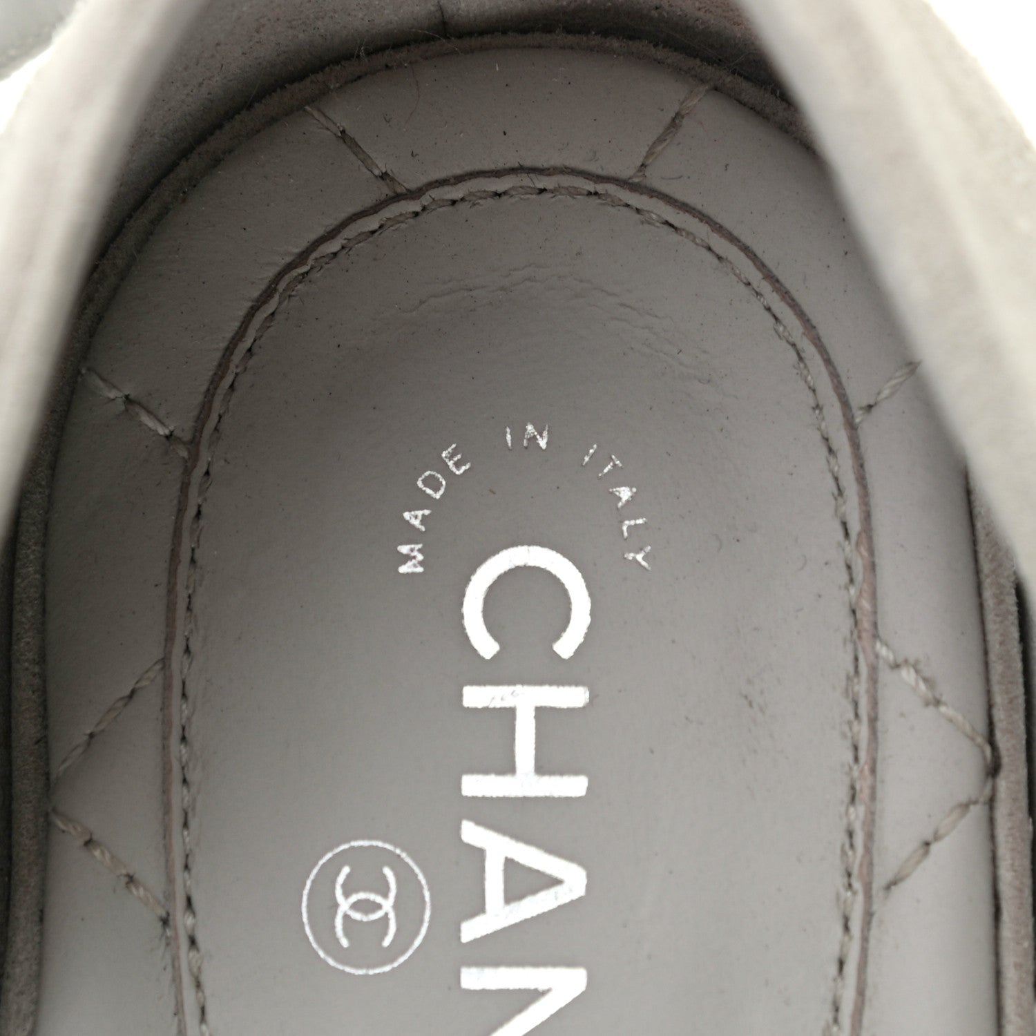 Chanel Suede Grosgrain Cap Toe CC Mary Jane Flats 36.5 Grey Black 5 of 6