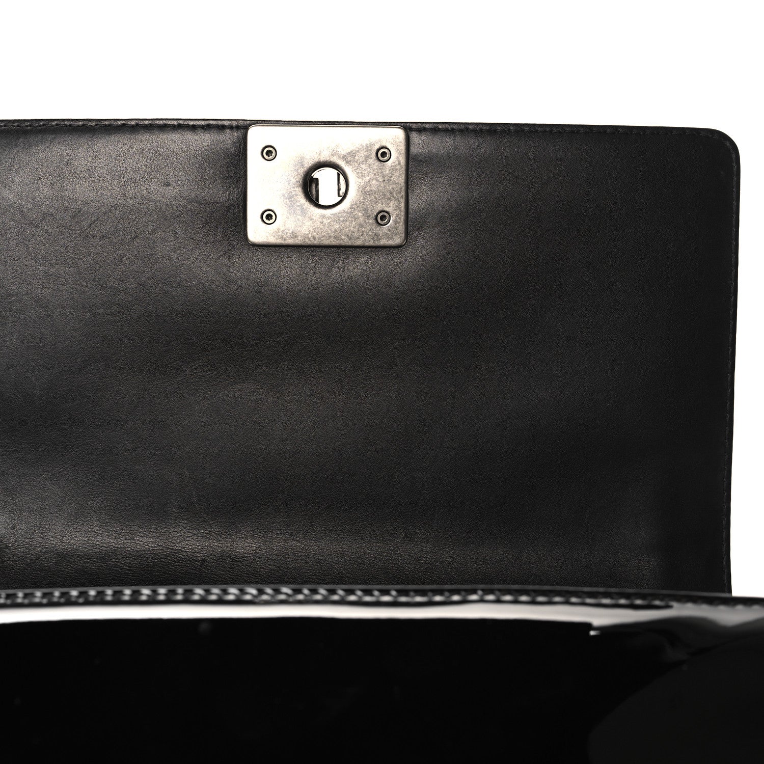 Chanel Patent Calfskin Quilted Medium Boy Flap Black 11 of 12