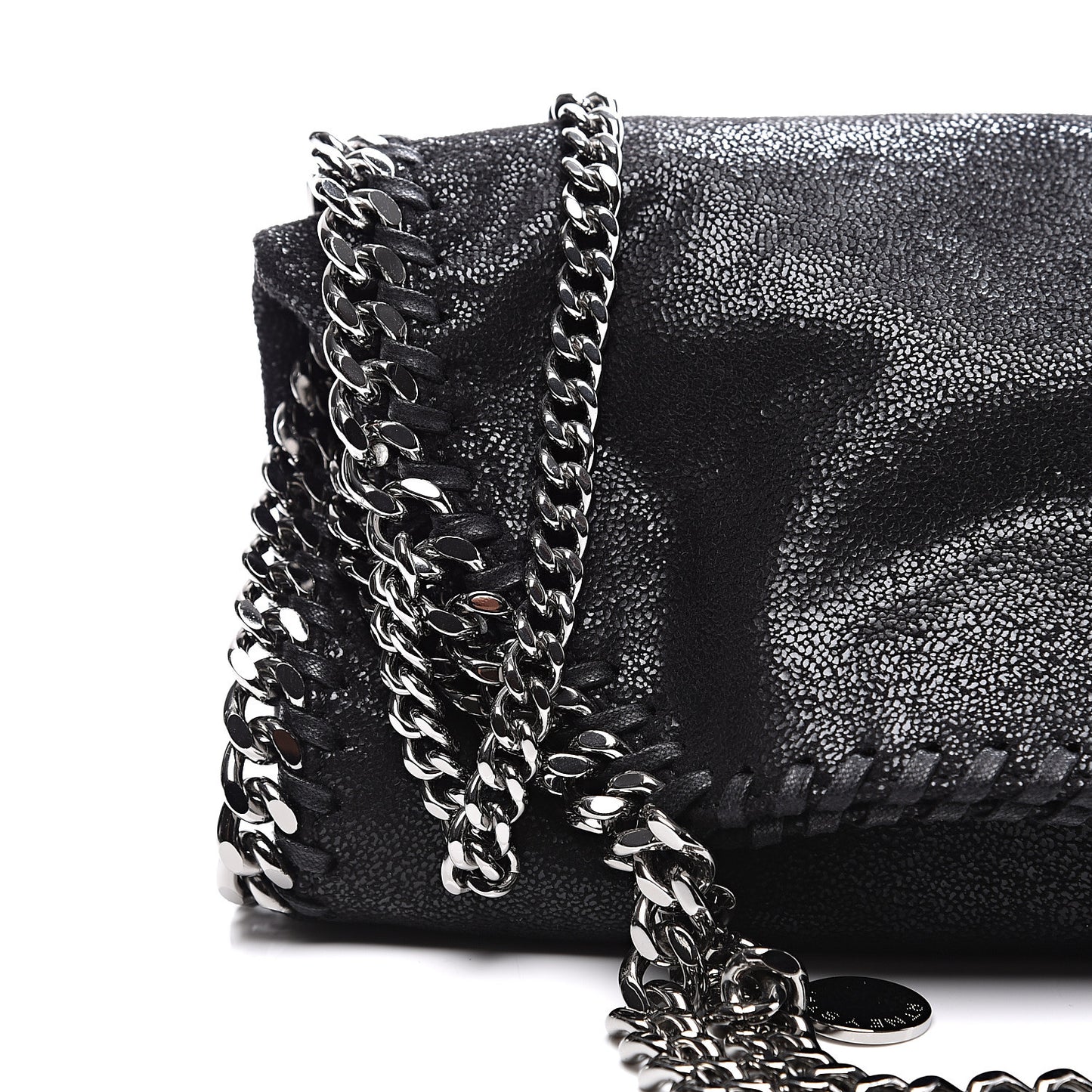 Shaggy Deer Mini Falabella Fold Over Tote Black