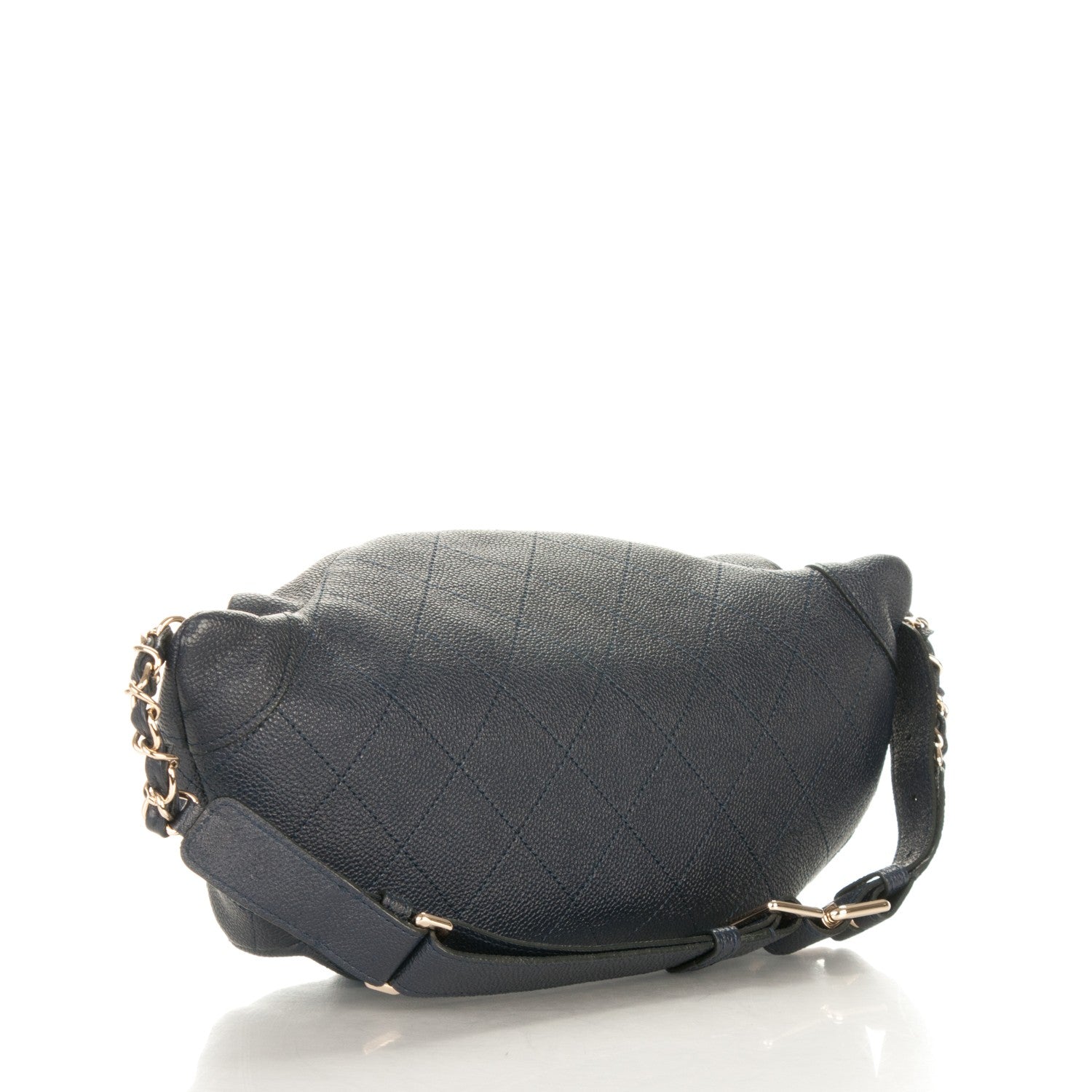 Chanel Caviar Stitched Zip and Carry Fanny Pack Navy Blue 3 of 7
