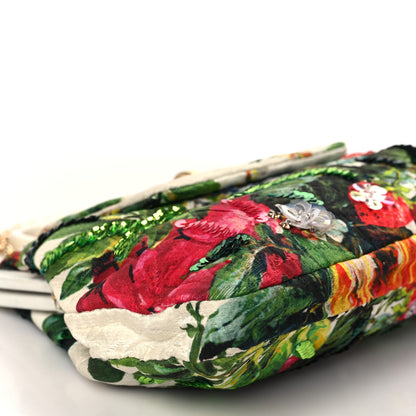 Dolce & Gabbana Fabric Embellished Floral Print Top Handle Chain Satchel Multicolor 6 of 9