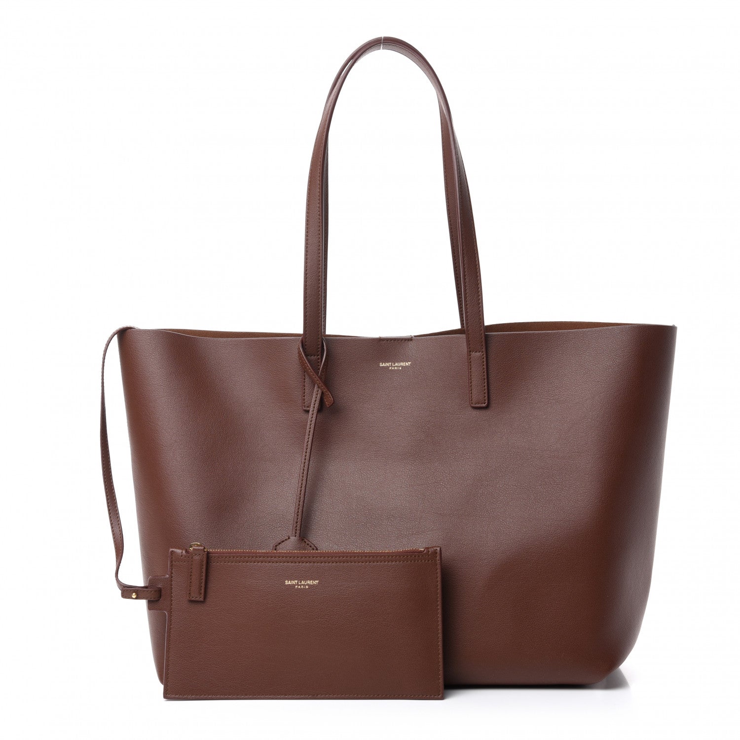 Saint Laurent Calfskin Large Shopping Tote Old Brandy 1 of 11