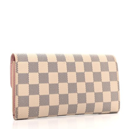 Louis Vuitton Damier Azur Emilie Wallet Rose Ballerine 3 of 8
