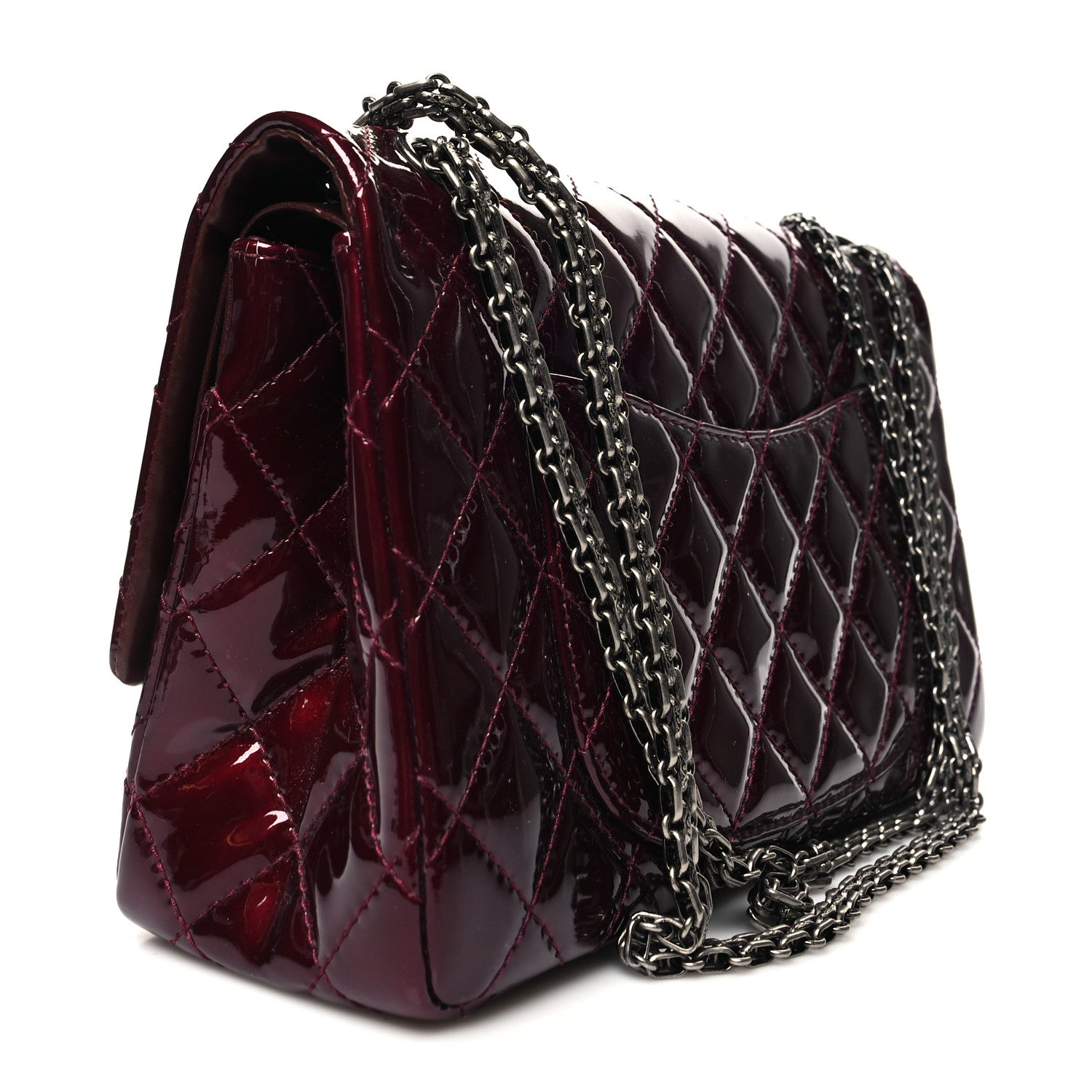 Chanel Patent Quilted 2.55 Reissue 226 Flap Burgundy 3 of 12
