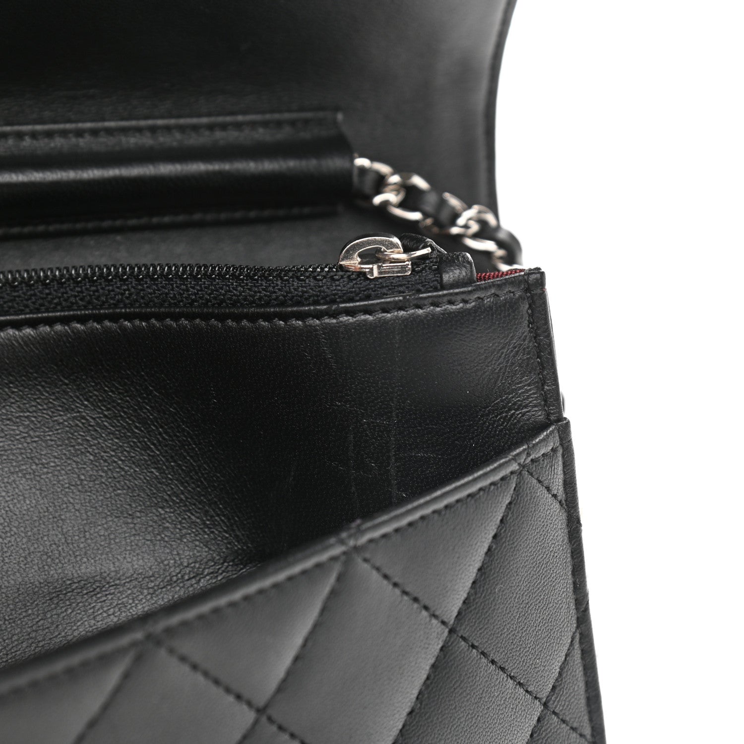 Chanel Lambskin Quilted Wallet On Chain WOC Black 11 of 11