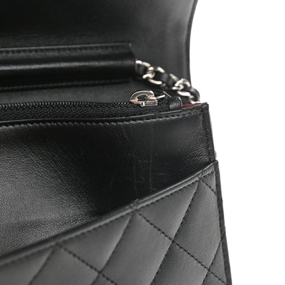 Chanel Lambskin Quilted Wallet On Chain WOC Black 11 of 11